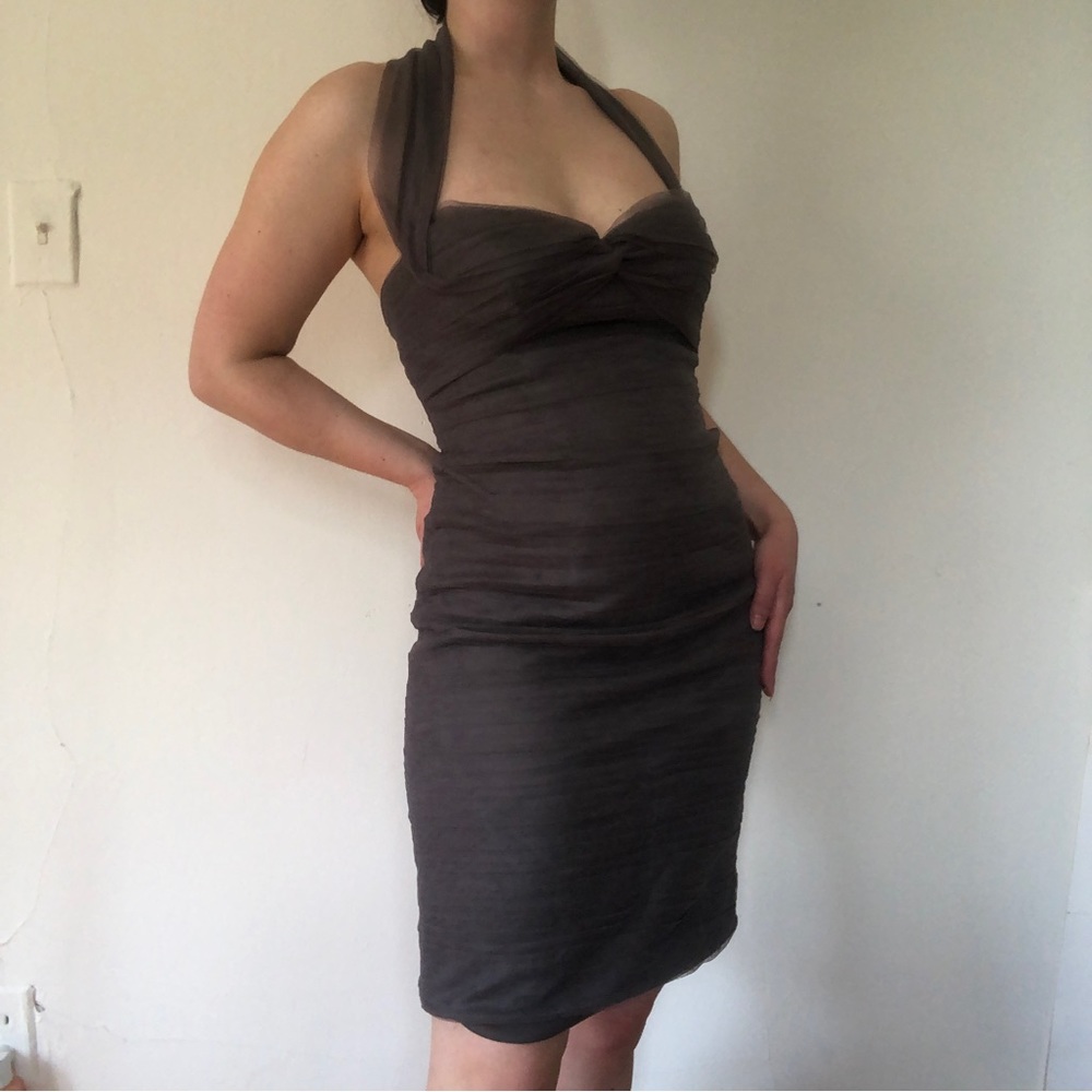Monique Lhuillier Bridesmaids Gray Dress - Picture 5 of 8